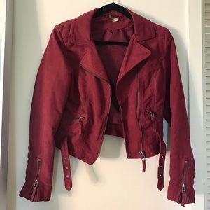 Red/Auburn Suede Fall Jacket Bu DIVIDED - Size: S